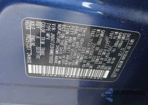 2021 Nissan Rogue Sl Intelligent Awd from USA, damaged, VIN JN8AT3CB9MW219332